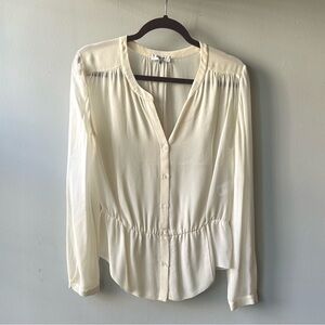 Babaton Cream Silk Blouse - S